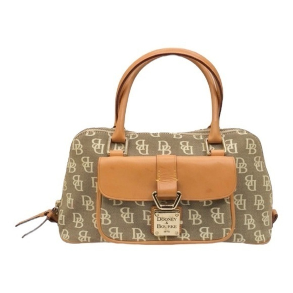 Dooney & Bourke Domed Pocket Logo Canvas Purse Satchel Bag